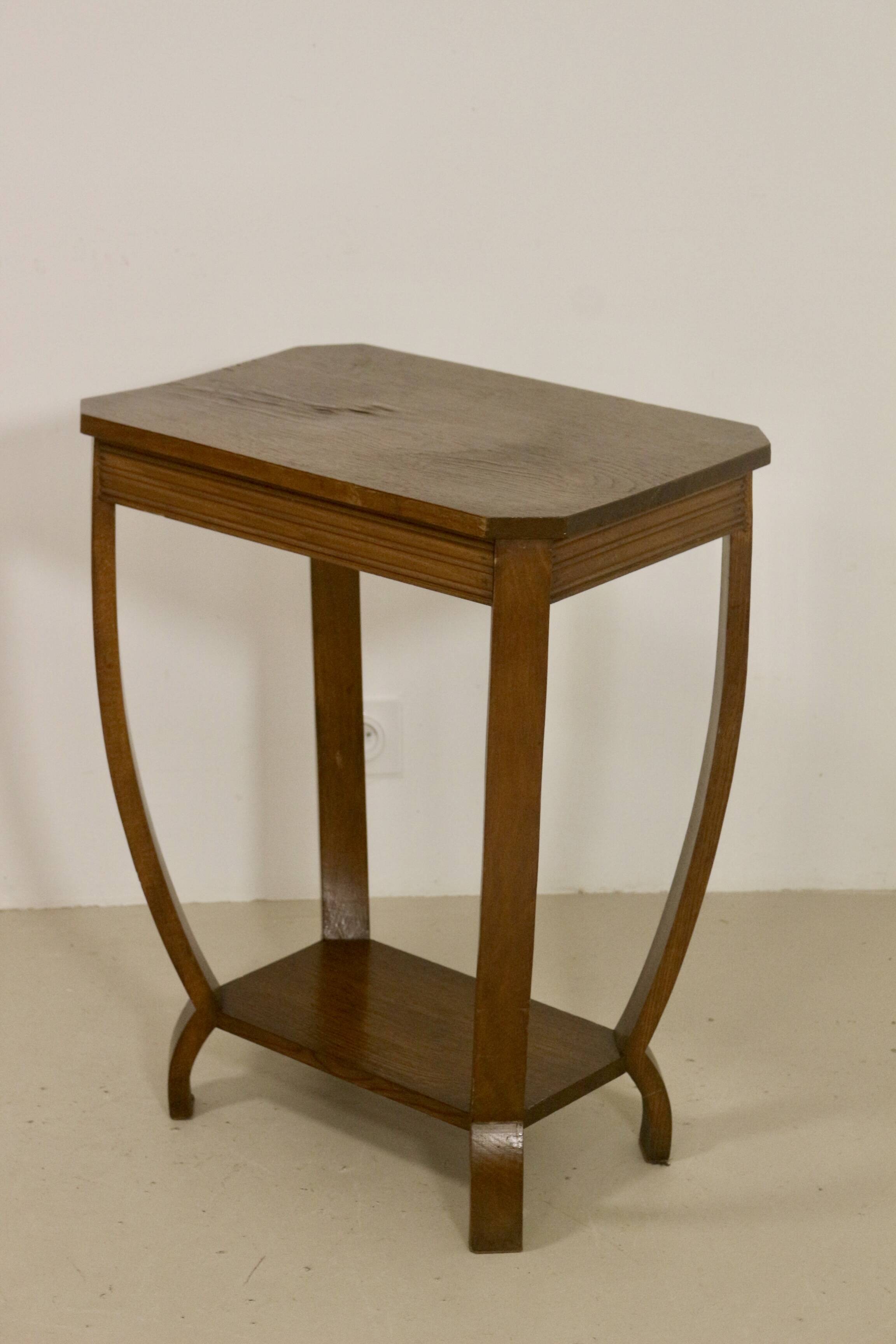 Art deco curved wood pedestal table ref bagatelle.