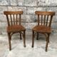 Pair of bistro chairs troquet Parisien in curved wood 1950