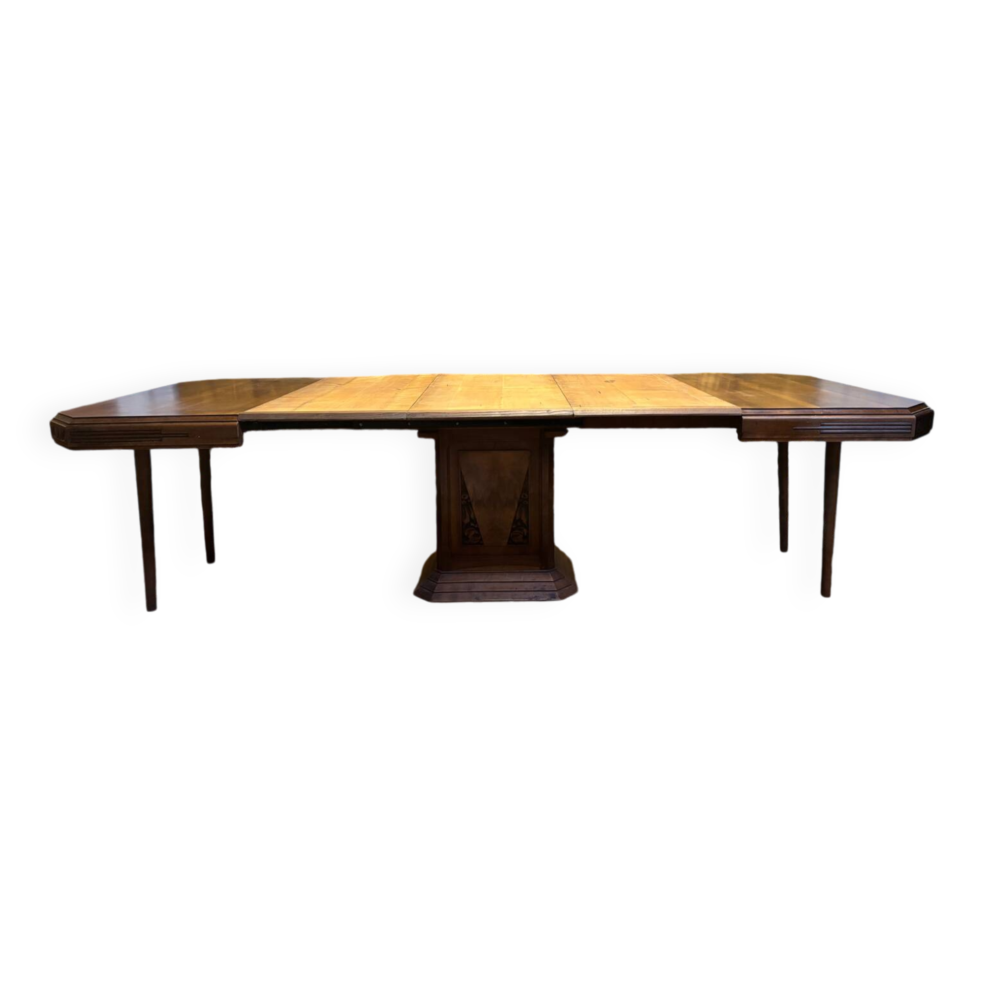 Table à manger art deco pied central