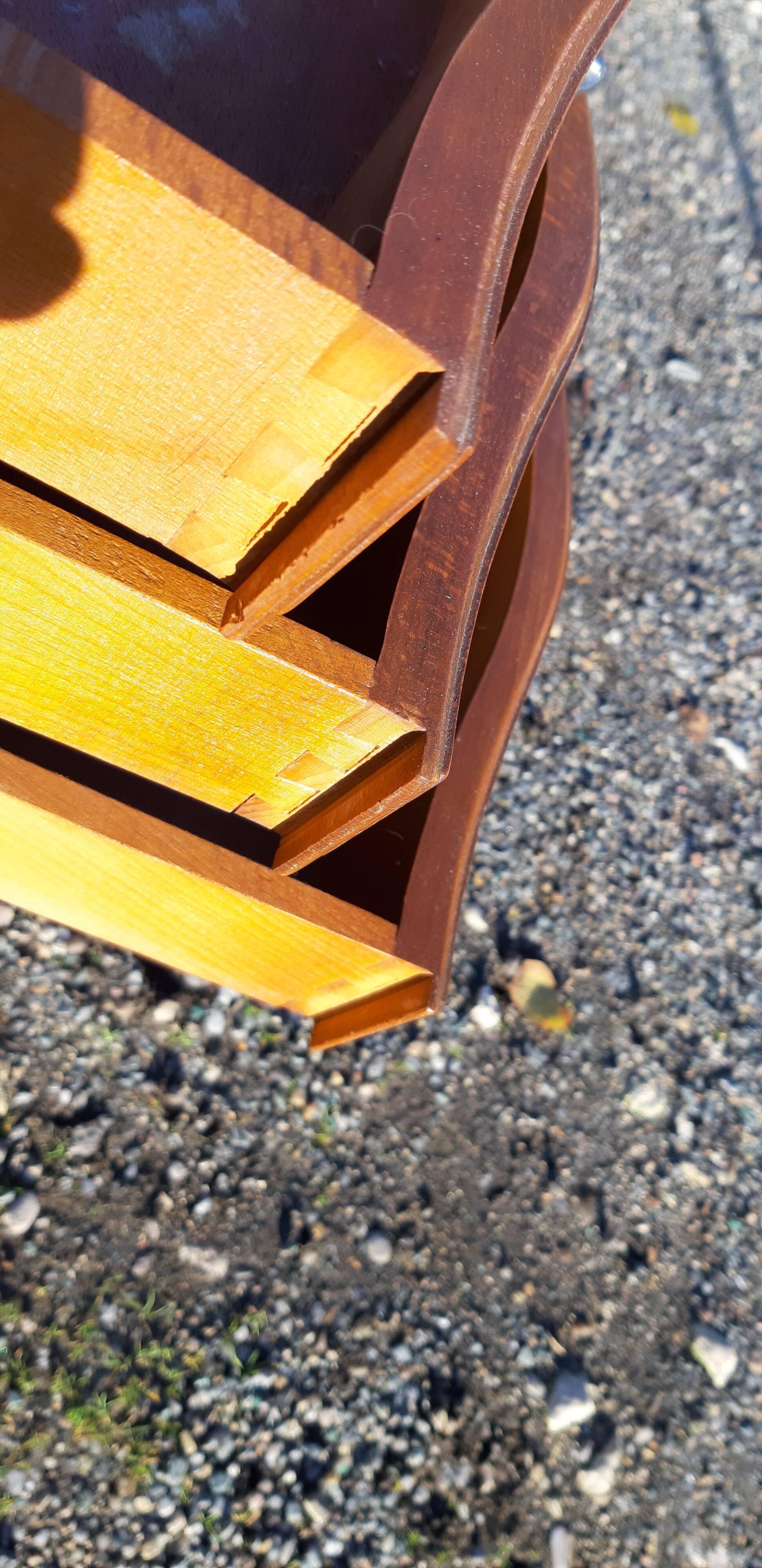 Pair of cherry bedside tables 3 drawers