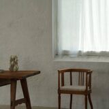 Fauteuil danois Art Nouveau en chêne avec assise rembourrée en laine d'agneau, début 1900