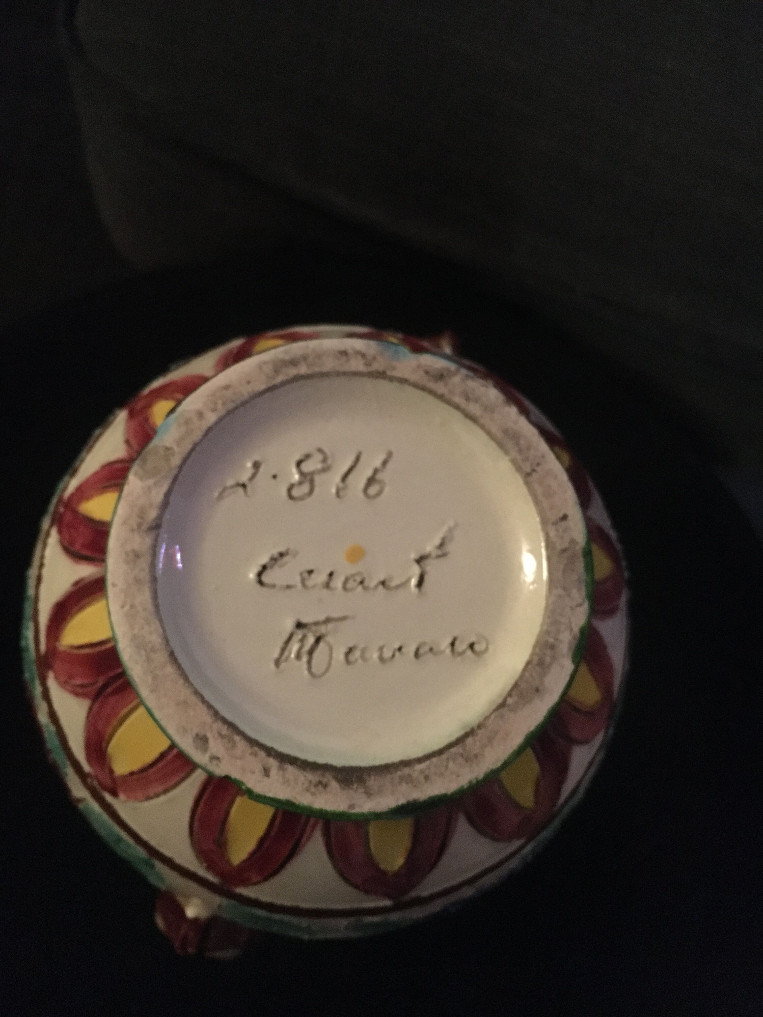 Cracked ceramic vase 1950 by Cerart Monaco