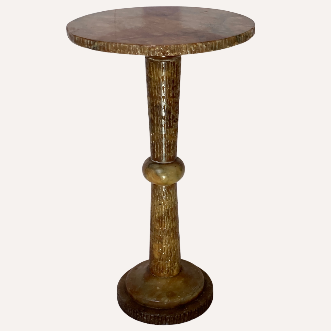 Italian onyx marble side table or pedestal, 1960s