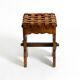 Beautiful 1940s oak stool with a seat made of leather straps