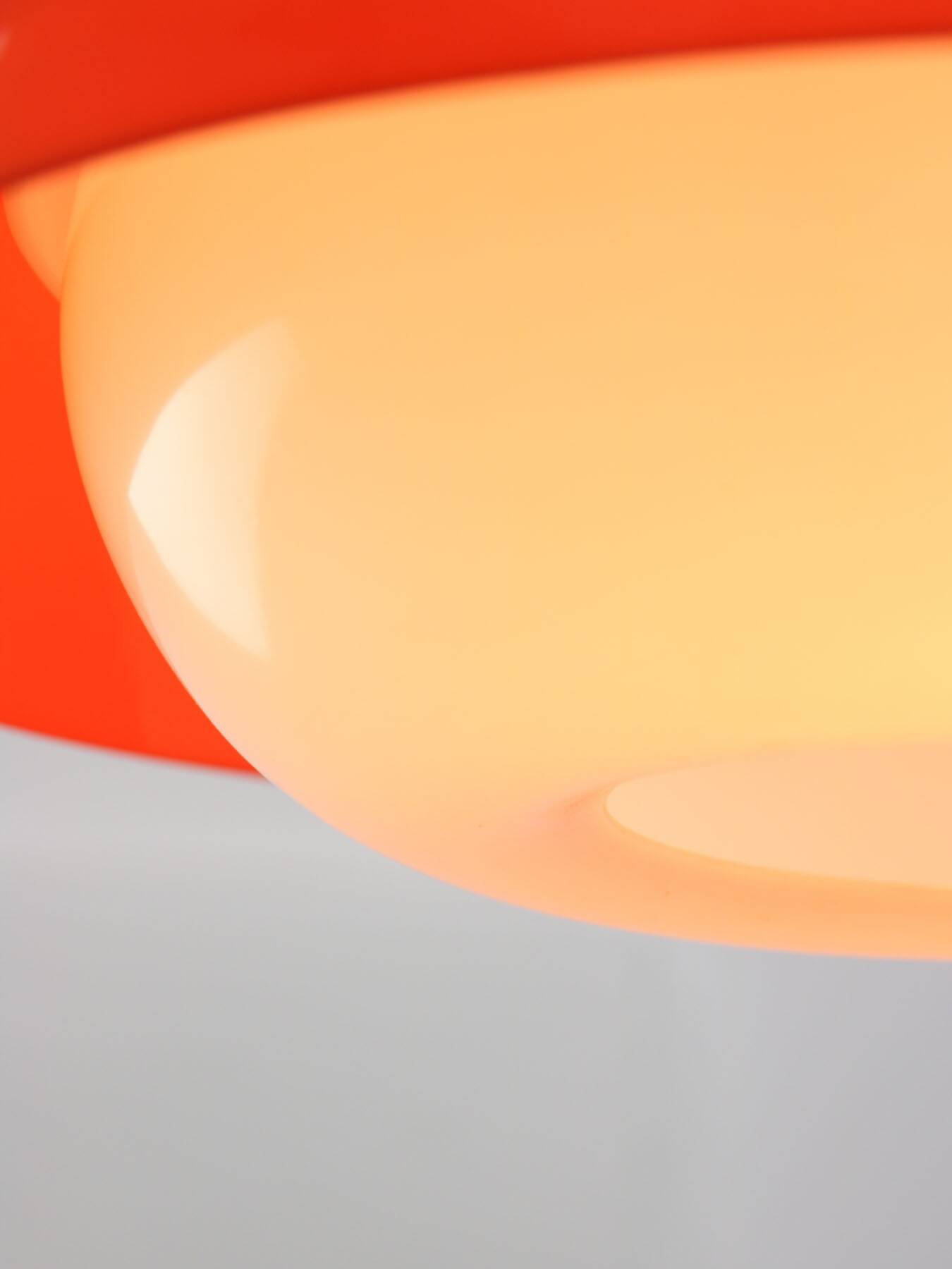 Space Age Italian Orange Acrylic Glass Pendant Lamp, 1970s