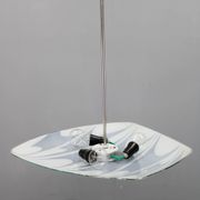 Mid-century Czech glass pendant lamp, chrome, 1960s