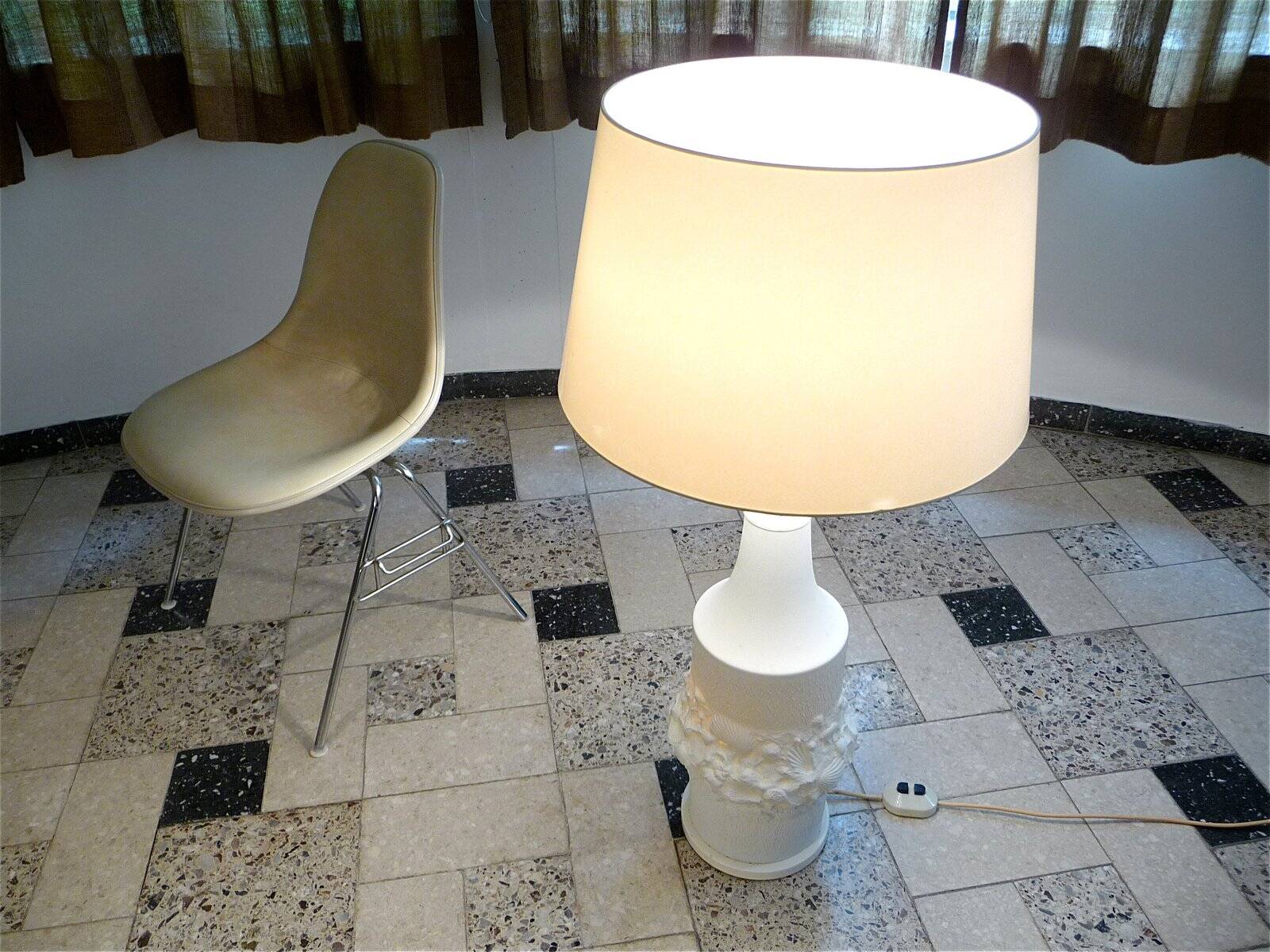 Large bisque porcelain table lamps from Kaiser, Germany 1960s, Set of 2