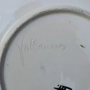 Large Decorative Enamelled Ceramic Plate — Vallauris — Floral Decoration