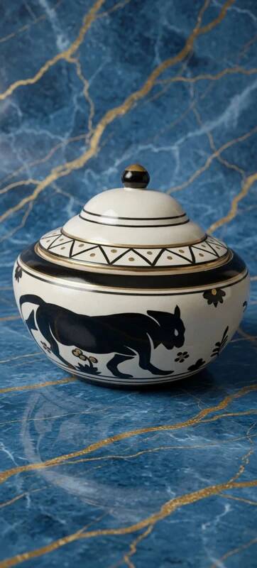Large Art Deco Bonbonnière - Panther - After Lombart