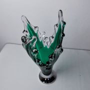 Sommerso vase by seguso in green murano glass, Italy, 1970