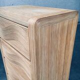Vintage Rattan High Chest of Drawers, 1980s