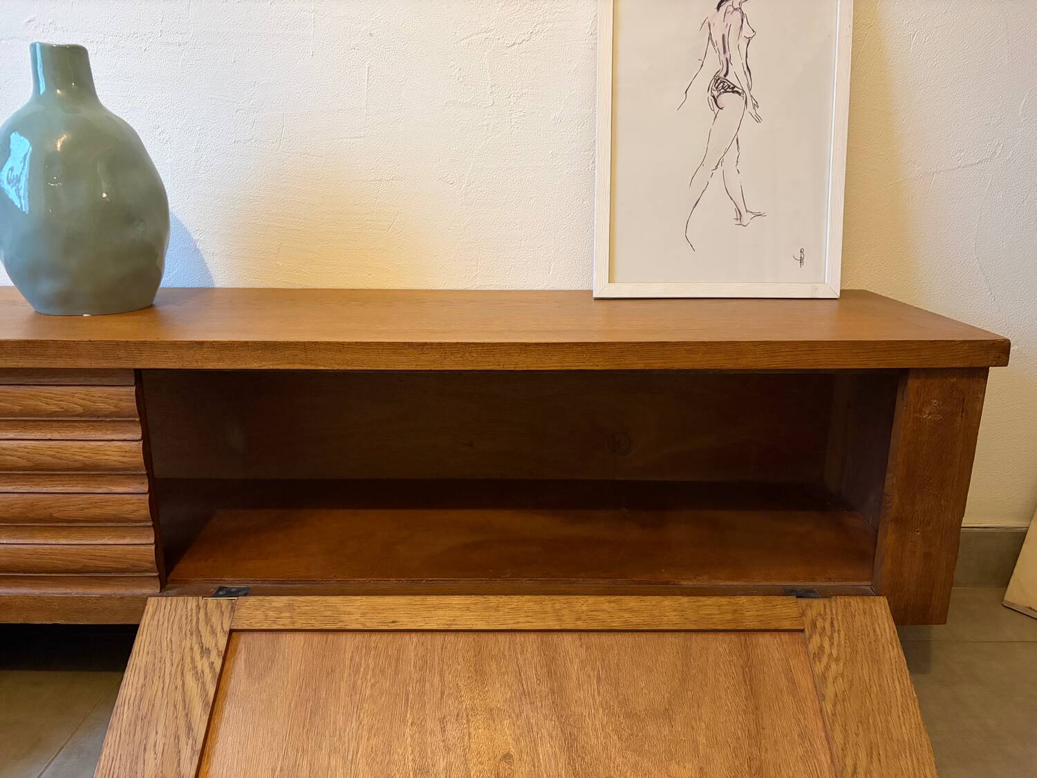 Enfilade basse vintage en chêne