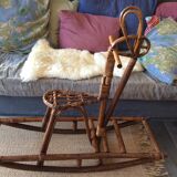 Rattan rocking horse