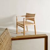 Pair of Vintage Danish Børge Mogensen BM-62 Wooden Armchairs, 1960s