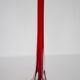 Slim vintage red glass decorative vase, mid-century, Europe, 1960s.