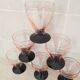 Verre Art déco gravé rose et noir