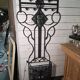 Art Deco coat rack wardrobe in wrought iron from the 1930s.