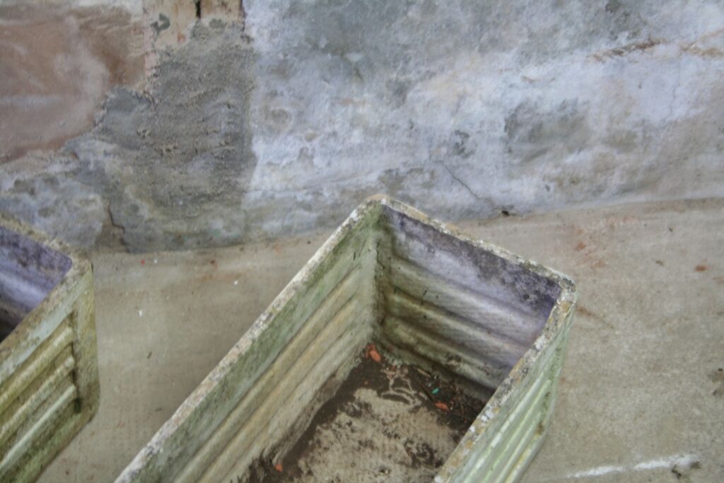 Pair of planters 60cm concrete fibro cement eternit Willy Ghul vintage 1950