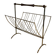 Brass and wood magazine rack, in the style of Cesare Lacca.