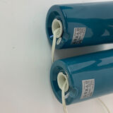 Set of 2 vintage table lamps Ikea Gavik mushroom blue glass