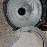 Old brass boat headlight with Holophane interior glass