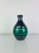 1950s black and green ceramic vase, vintage