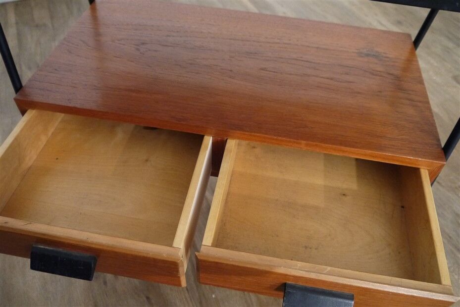 Vintage Scandinavian console in teak and marble 1960