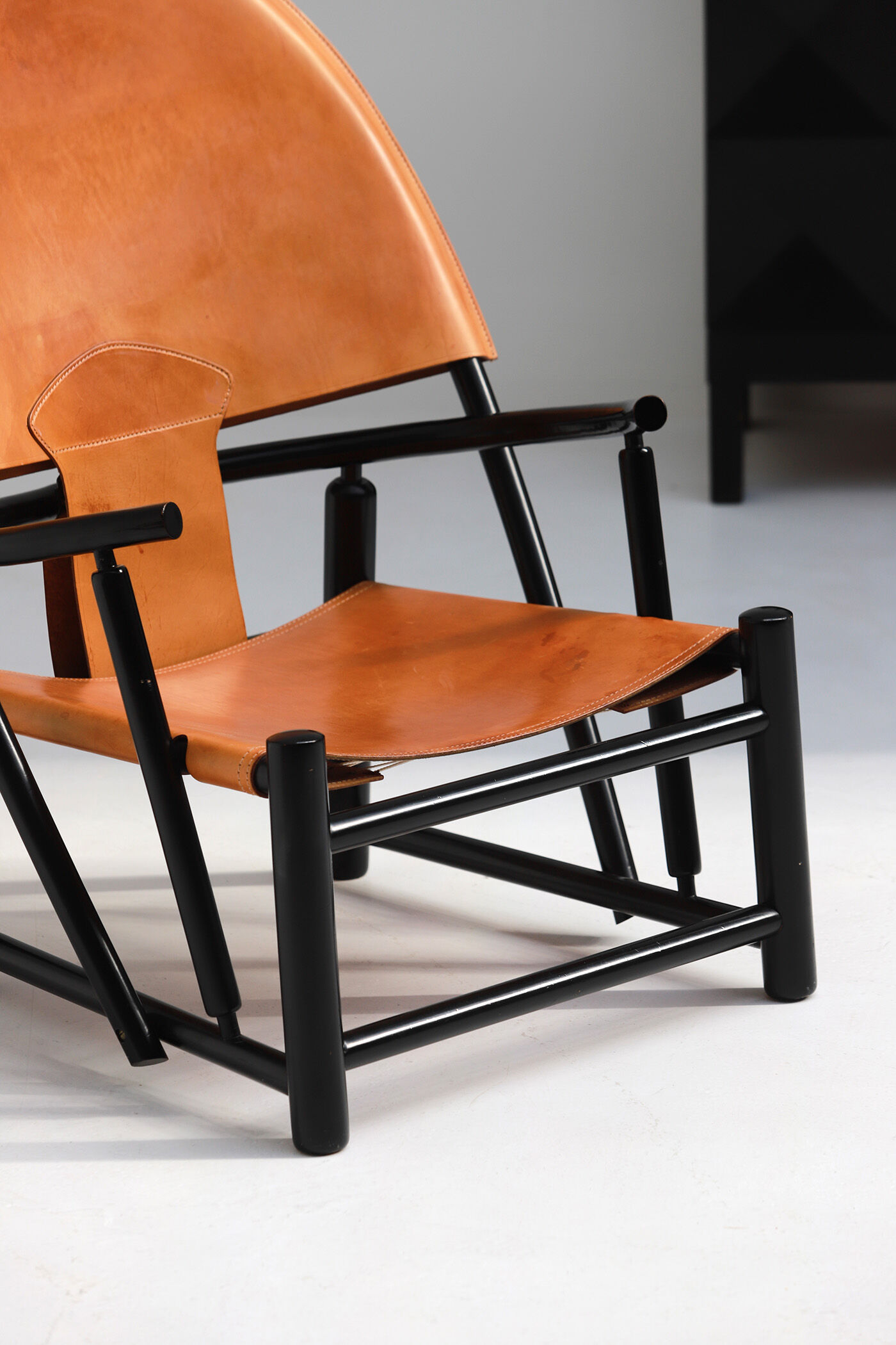 Hoop lounge chair by Werther Toffoloni & Piero Palange, cognac leather