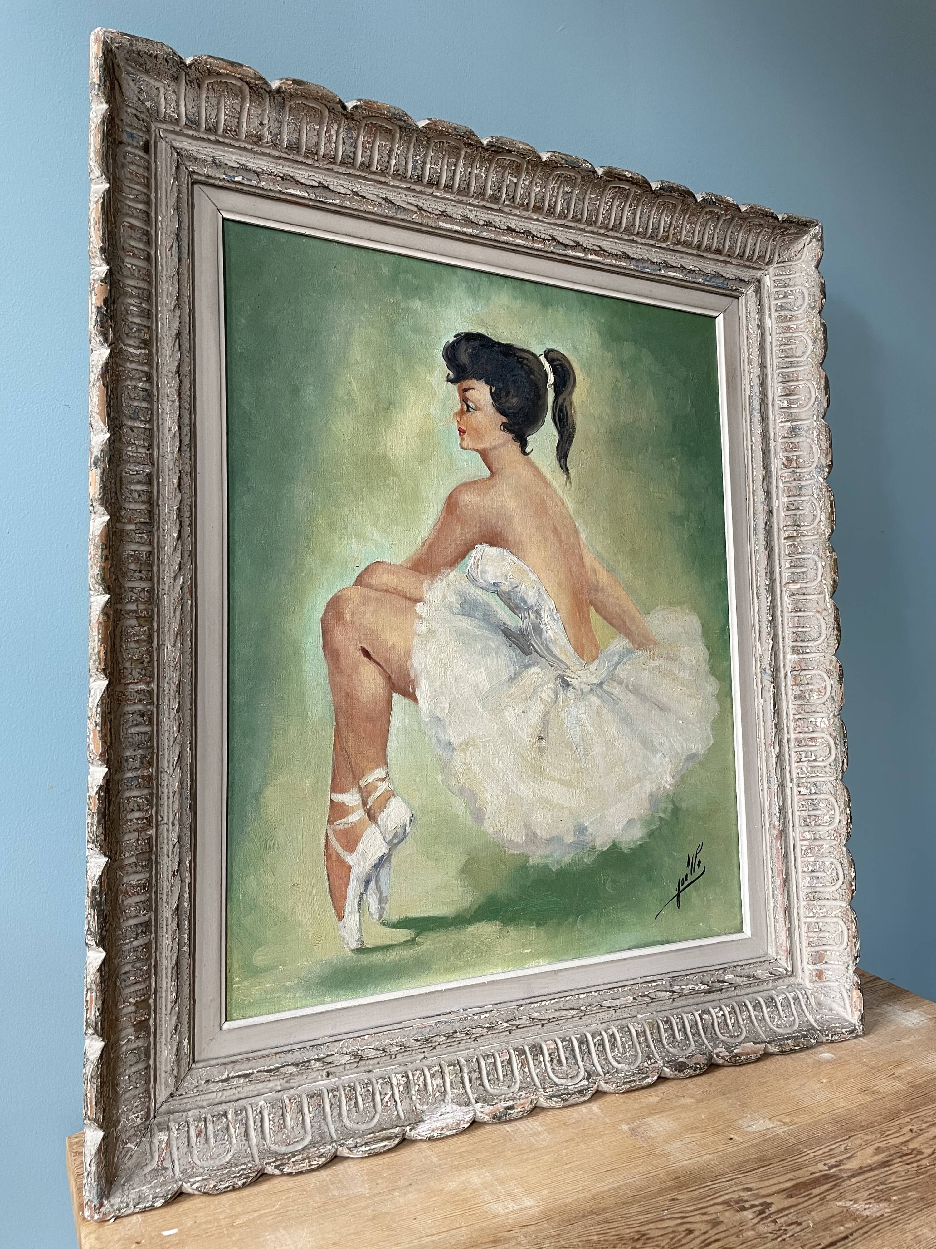 Old painting, portrait of a dancer