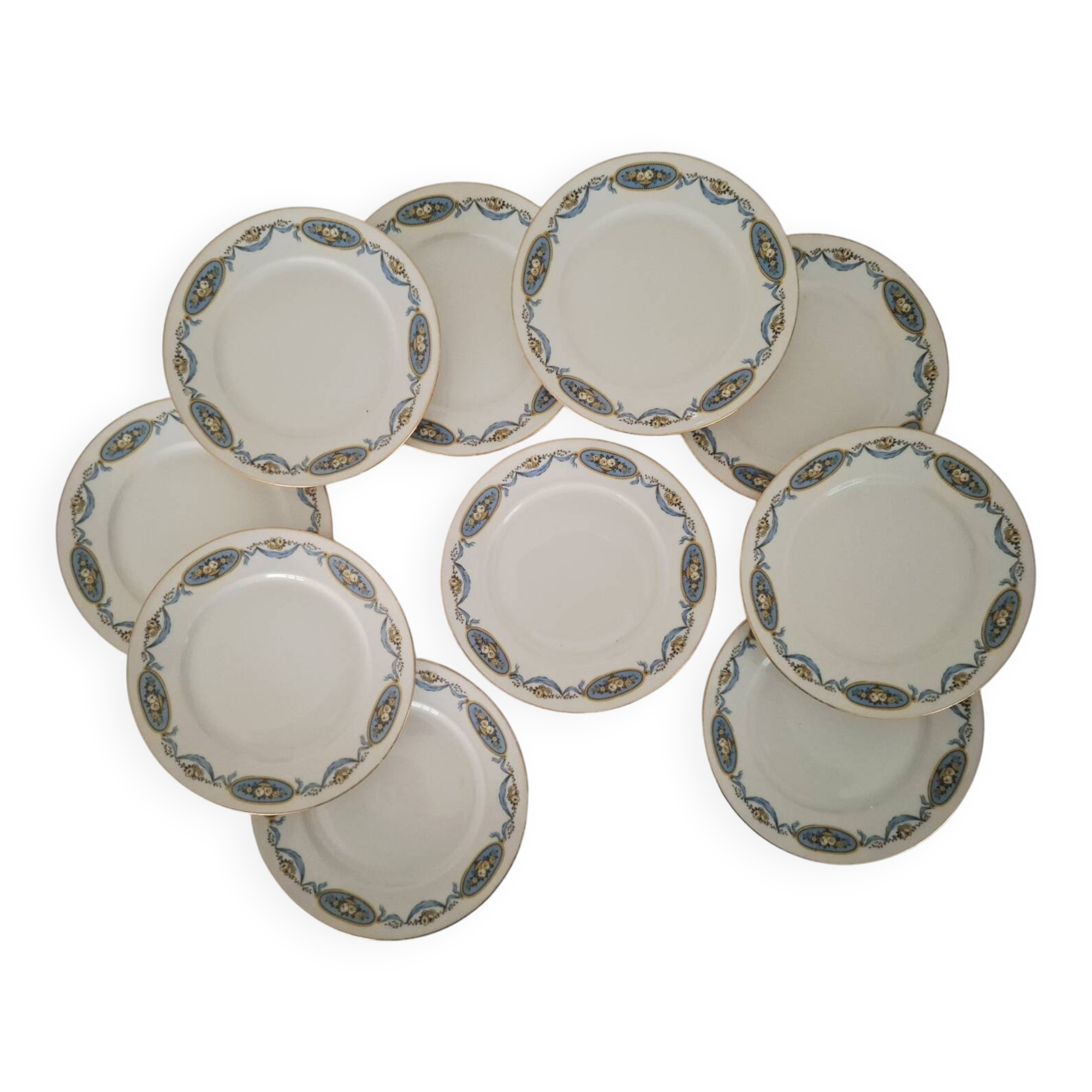 Assiettes à Dessert en Porcelaine de Limoges