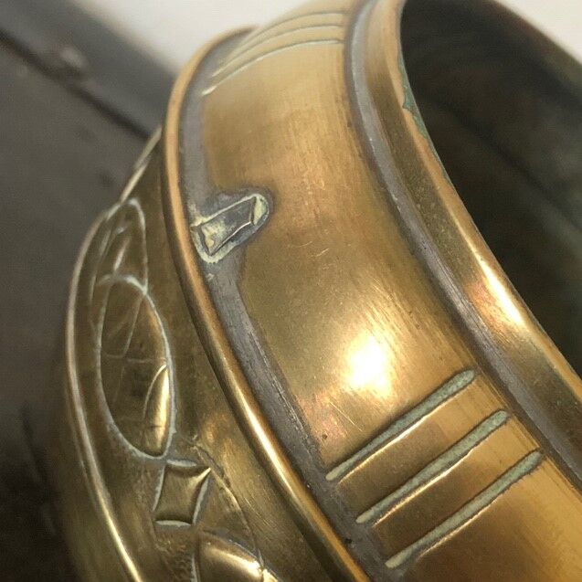 Vintage brass pot cover