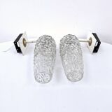 Pair of Vintage Molded Glass Metal Wall Sconces Signed Cervin Functional