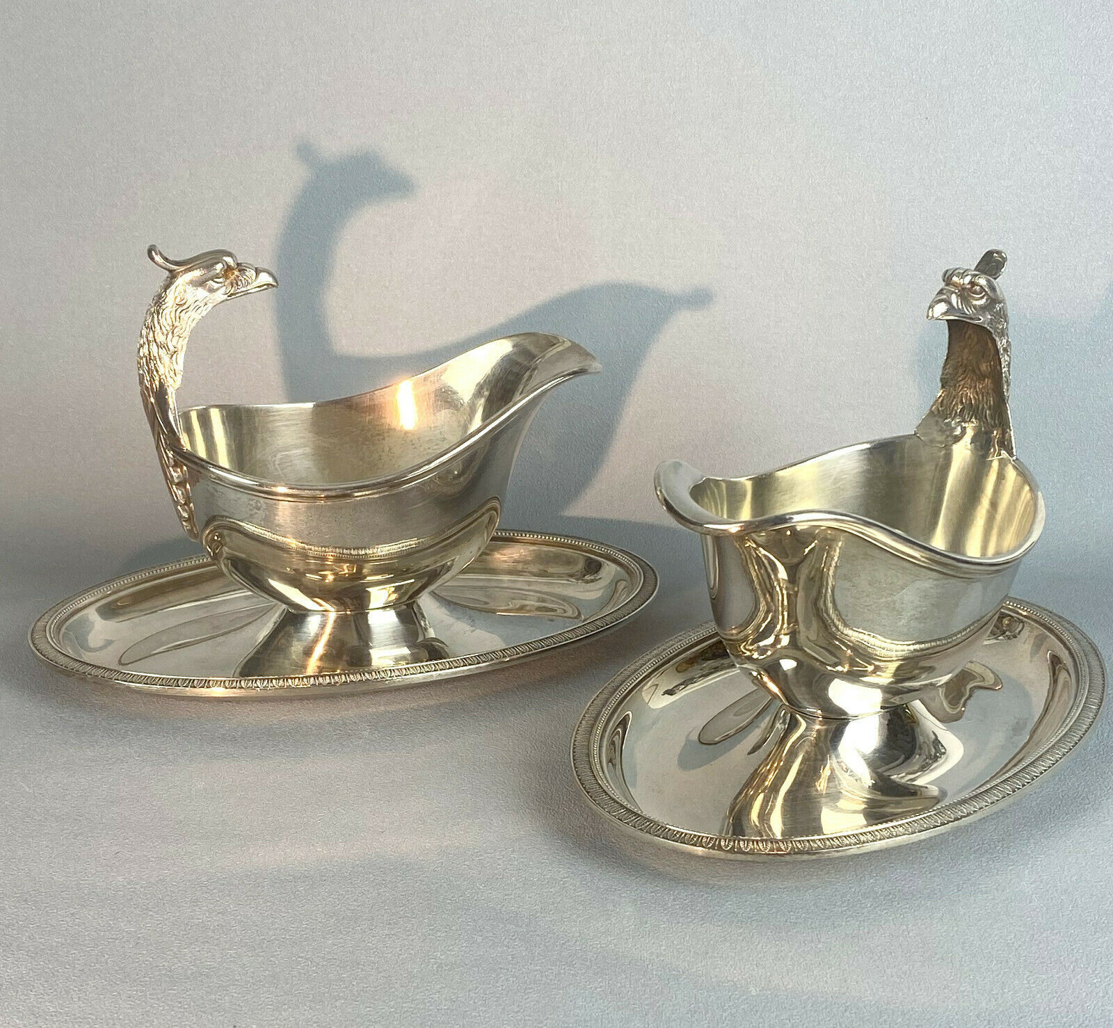 Pair of gooseneck sausages model Malmaison by Maison Christofle XXth