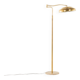 Lampadaire italien à bras pivotant en laiton avec base en marbre, années 1970