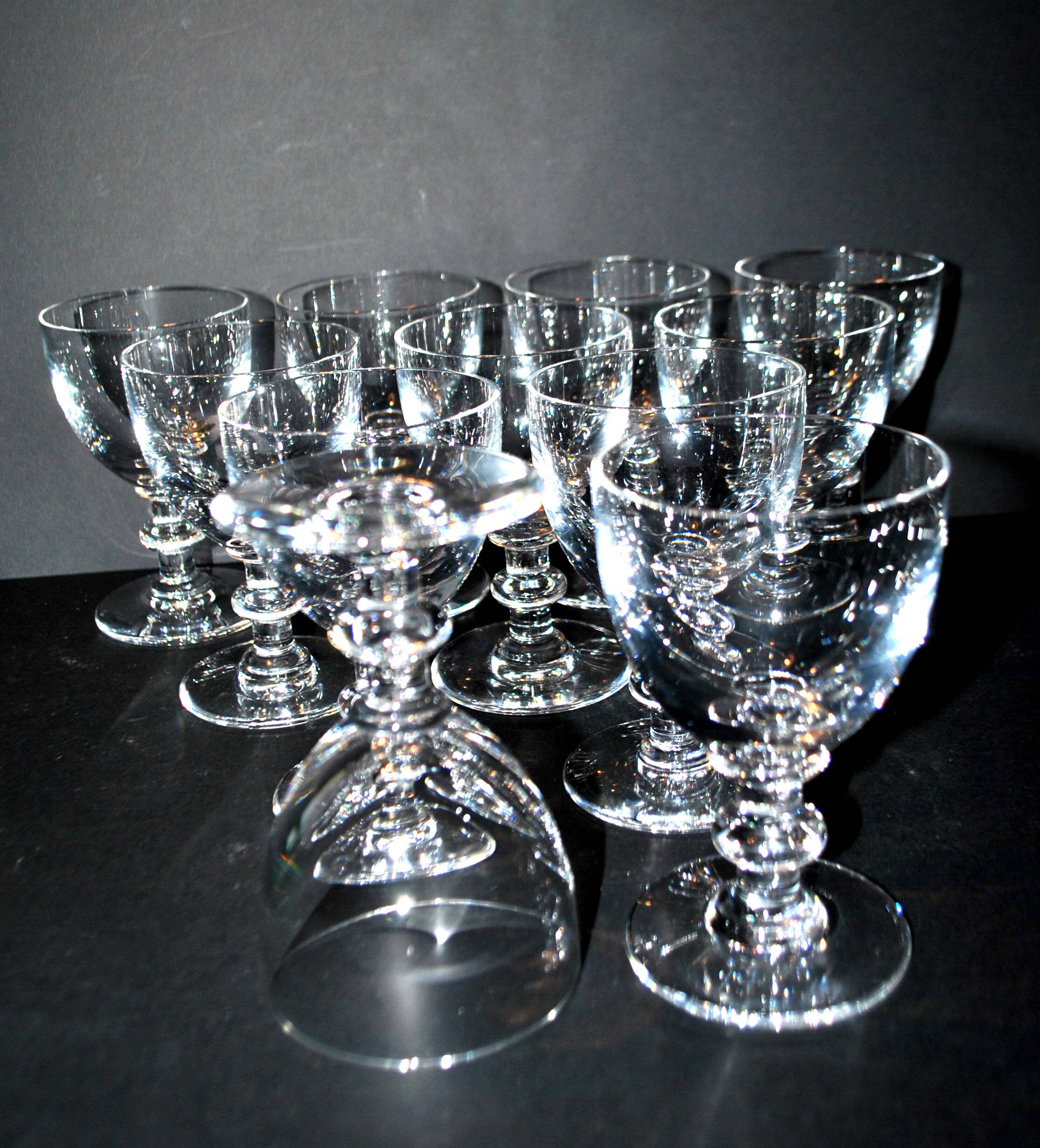 Set of 11 uncut Trianon wine glasses CRISTAL SAINT-LOUIS 2nd choice H12