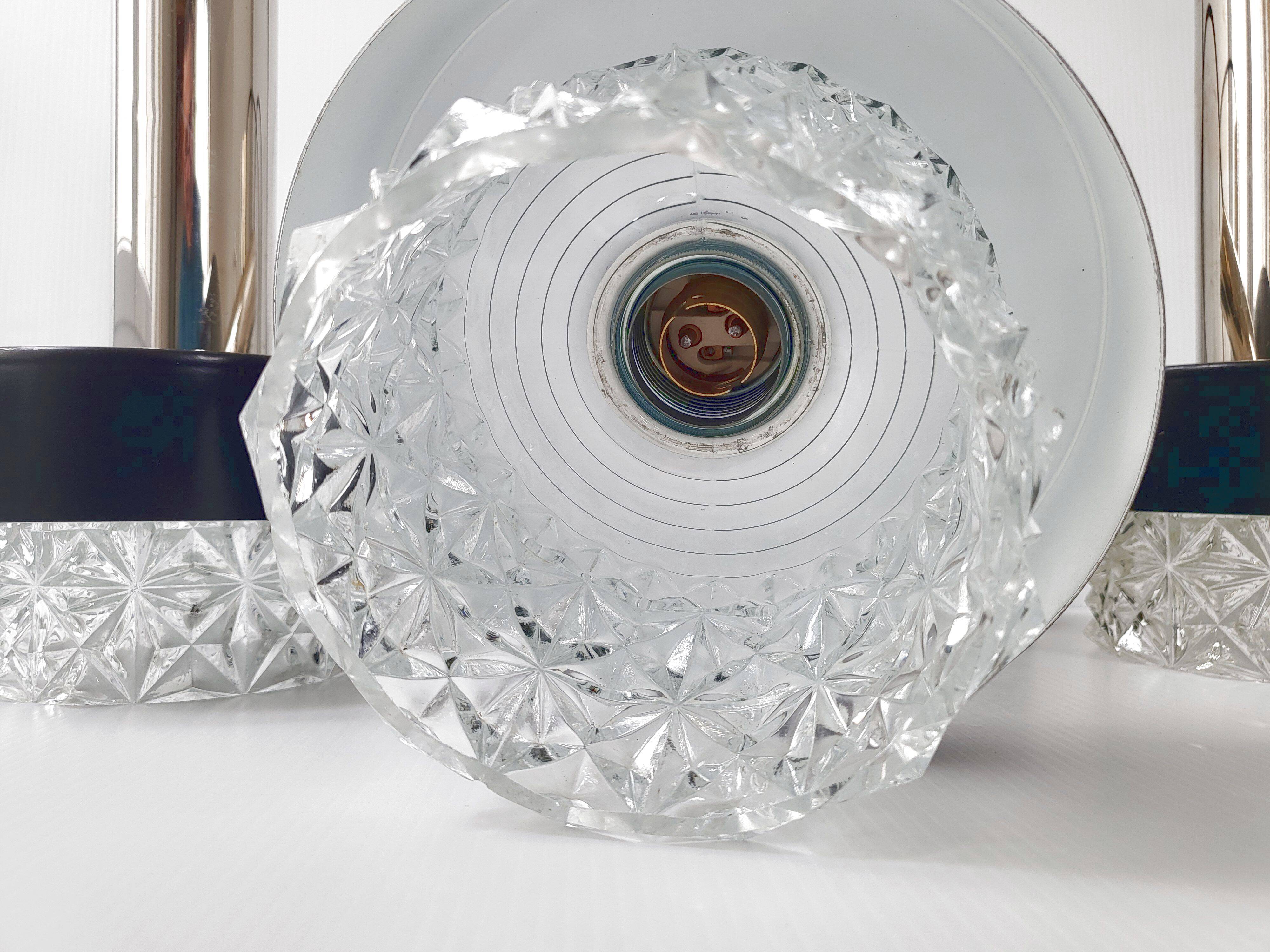 Set of 3 vintage pendant lights 1960