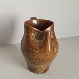 Zoomorphic pitcher owl or owl in pyrite stoneware / collection / ceramics / vintage / France / 50s / mid-century / twentieth century