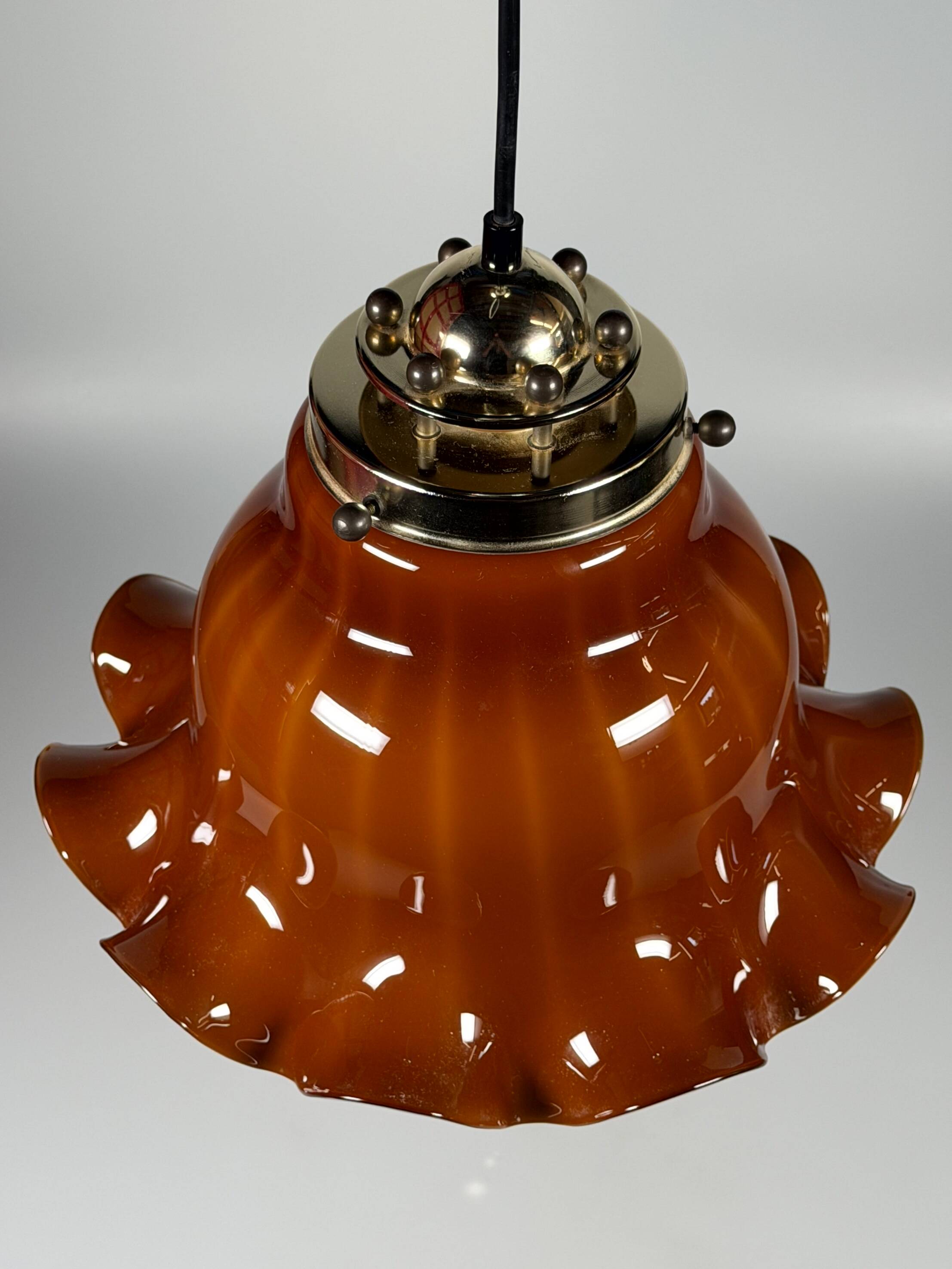60s 70s Peill & Putzler Germany Ceiling Light Glass Space Age Design