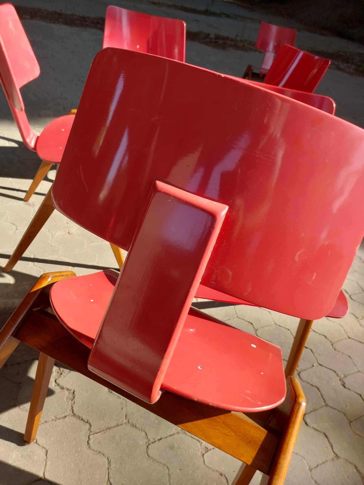 6 chaises Hillestak par Robin Day pour Hille - 1950