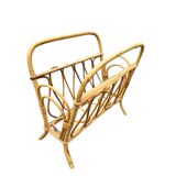 Vintage rattan magazine rack