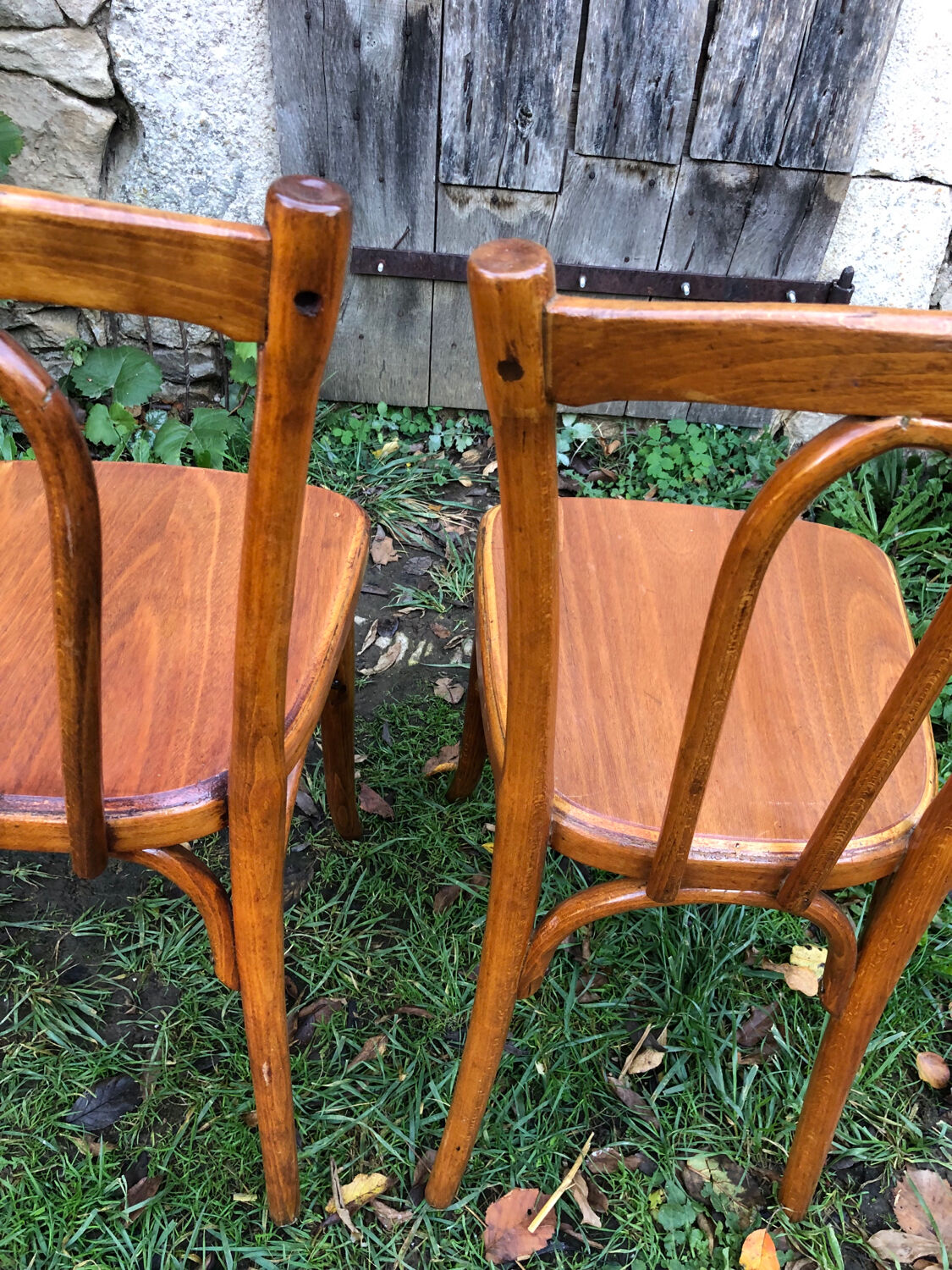Varnished bistro chairs
