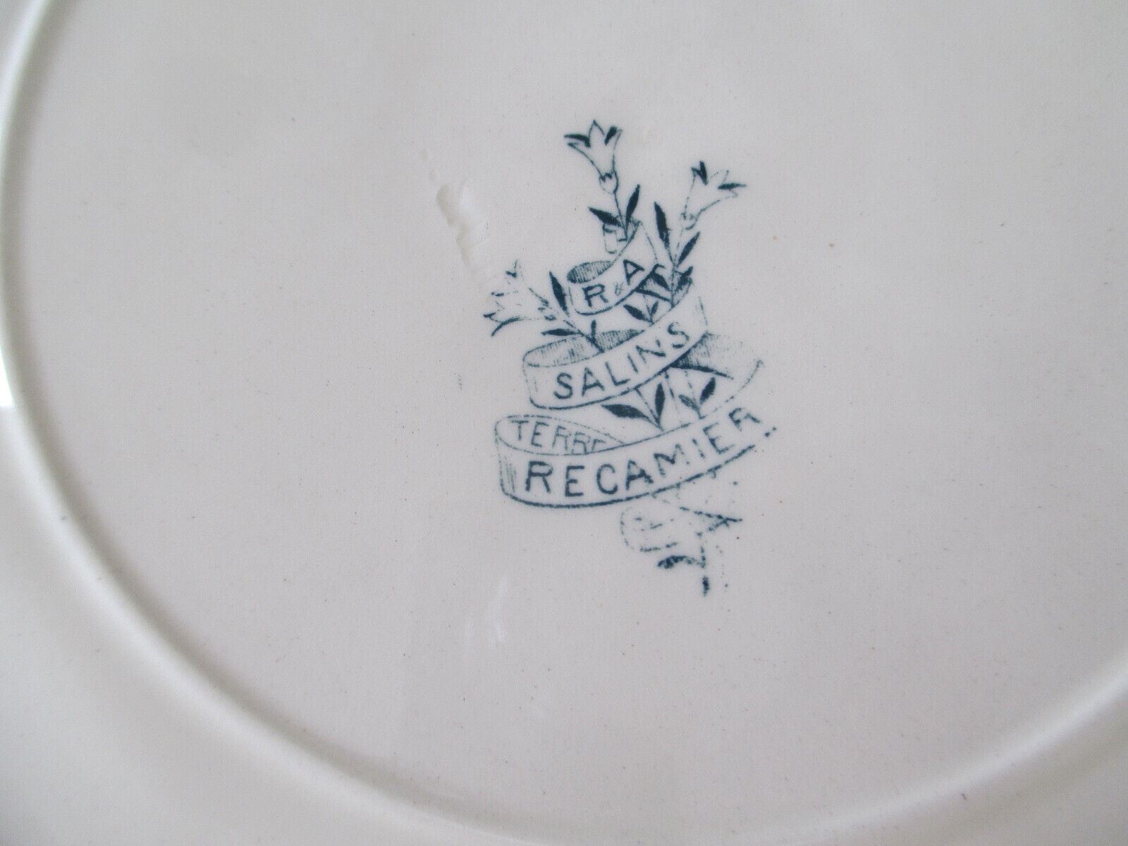 9 hollow plates Salins Récamier terre de fer