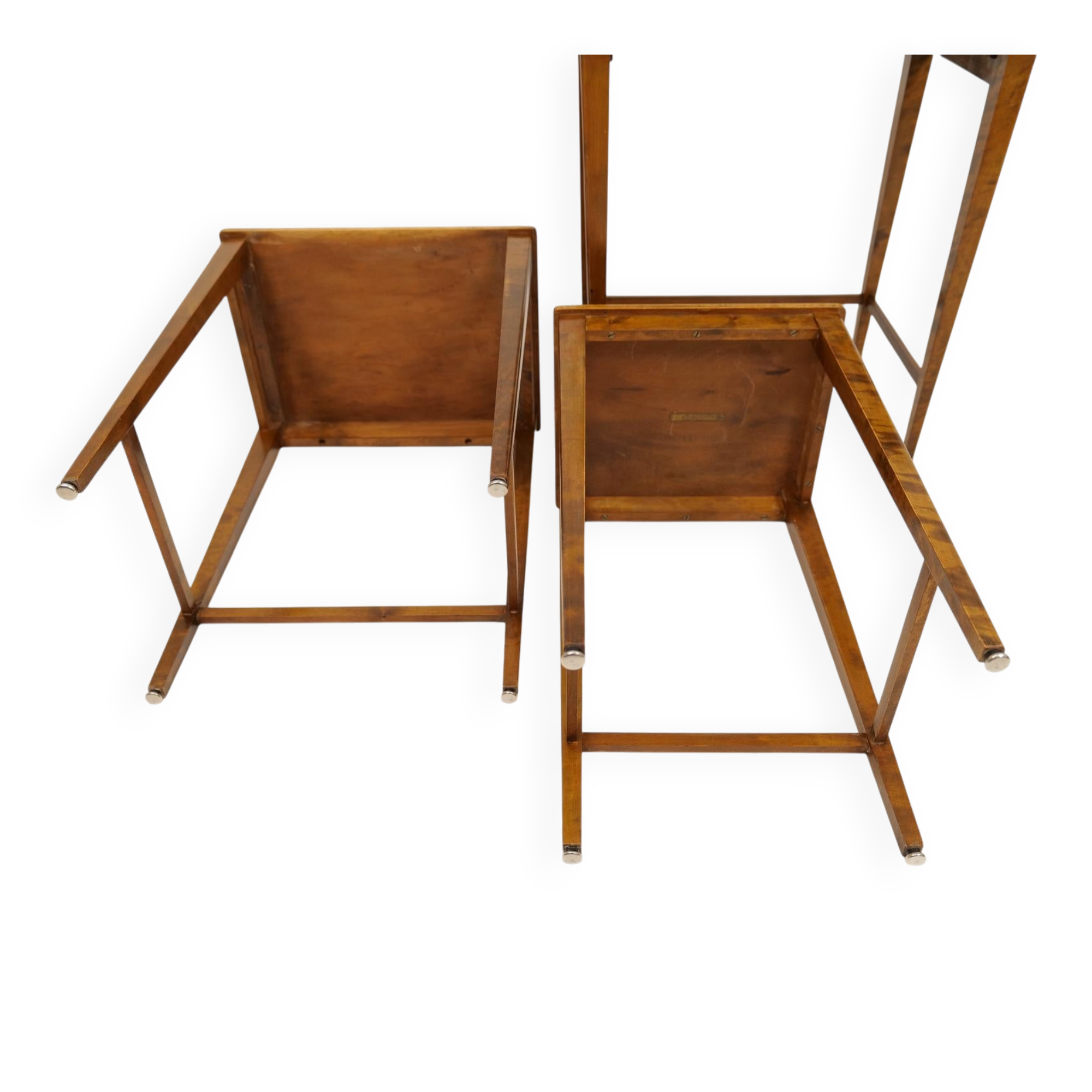 Tables gigognes Art déco en acajou et bouleau teinté, NK Suède, années 1940