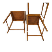 Nested tables in Art Deco style made of mahogany and stained birch, NK Sweden, 1940s.