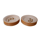 Lot 12 hollow plates in varnished sandstone, Cévennes model of Saint Amand