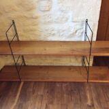 String shelves metal and wood structure