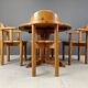 Rainer Daumiller pine wood dining set for Hirtshals Savvaerk - set of 4