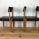 Set de 3 chaises Baumann années 60 hêtre et simili cuir