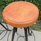 Pair of vintage metal and leather bar stools