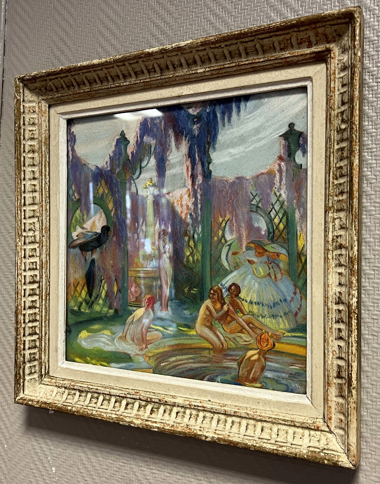 Pastel painting on wove paper Art Deco period around 1930